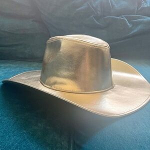 Gold Leather Cowgirl Hat